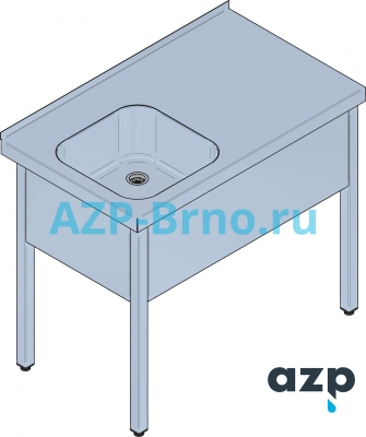 Нержавеющий рабочий стол с одной раковиной SD 02 AZP Brno Чехия (фото, схема) Нержавеющий рабочий стол с одной раковиной SD 02 AZP Brno Чехия (фото, схема)